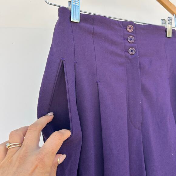 Vintage Richard Tyler Couture High Waisted Retro Pleated Purple Trousers 6 - Picture 6 of 13